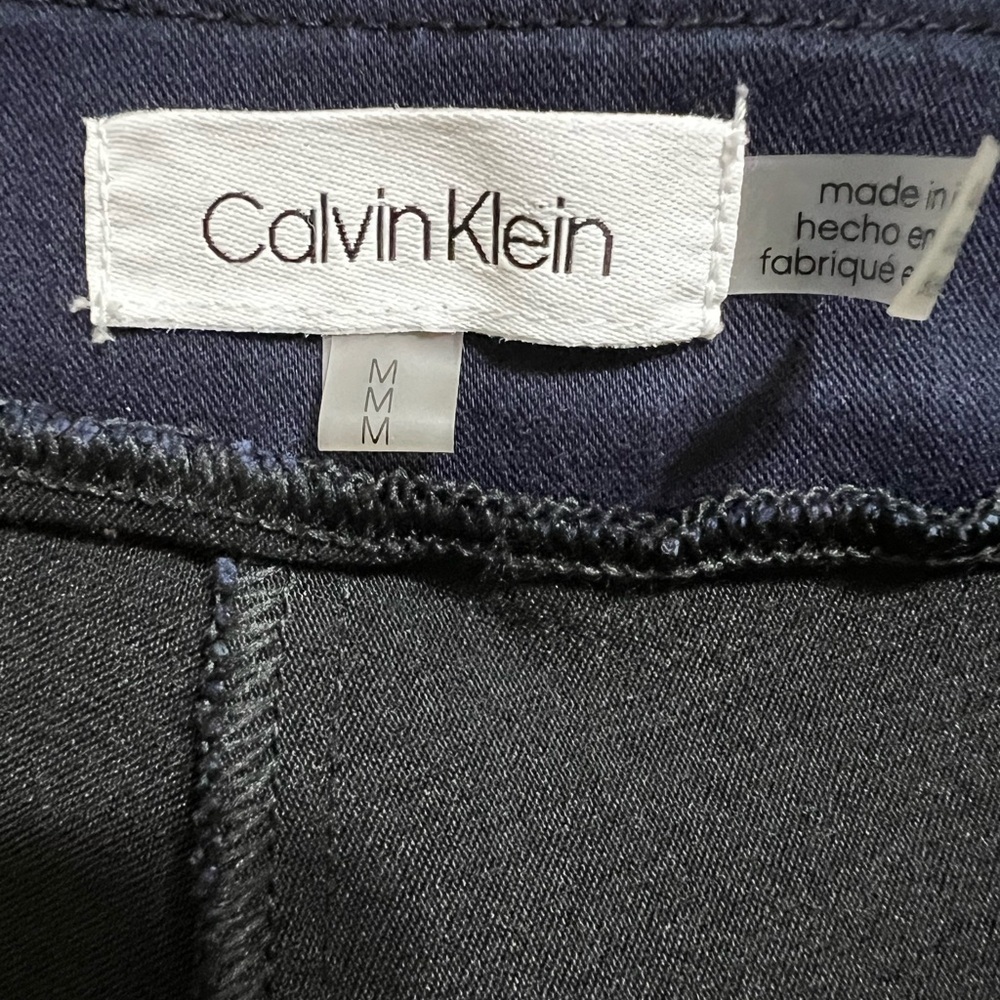 Calvin Klein Stretch Pull On Pants Straight Leg Gold Accent Tag Size M - Picture 6 of 9